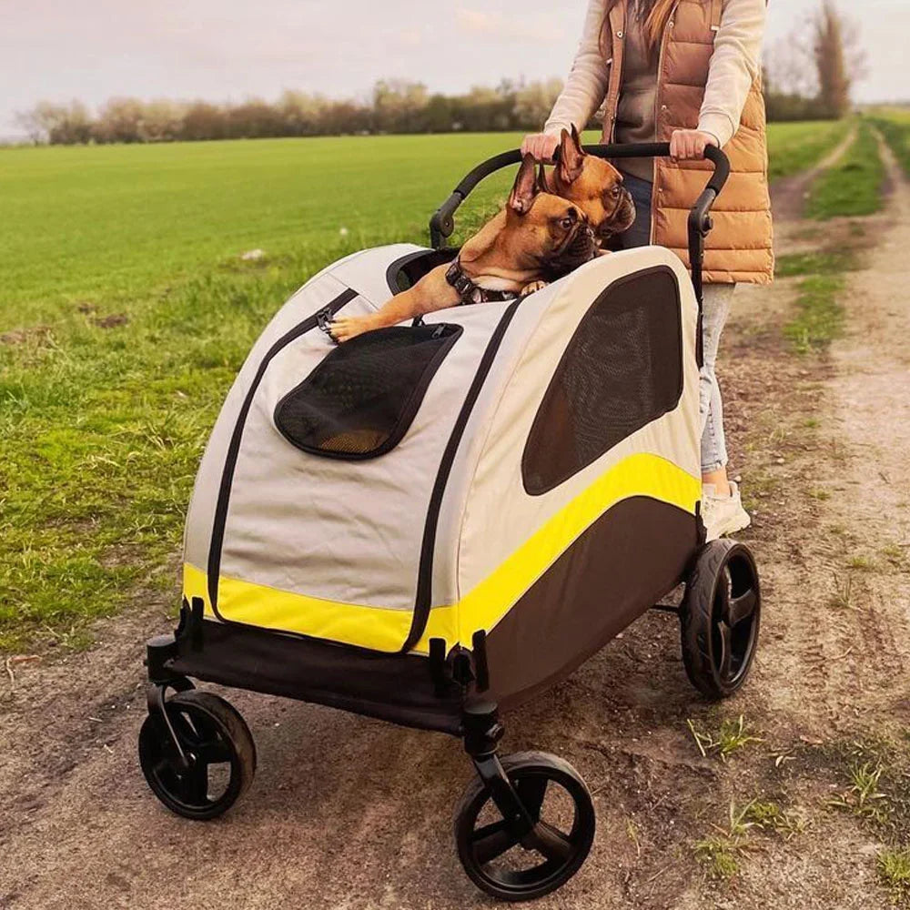 Premium Hundebuggy Kinderwagen 4 Rad Faltbarer Wagen Reisespaziergang Haustier Jogger Wagen Für Kleine Mittelgroße Große Hunde