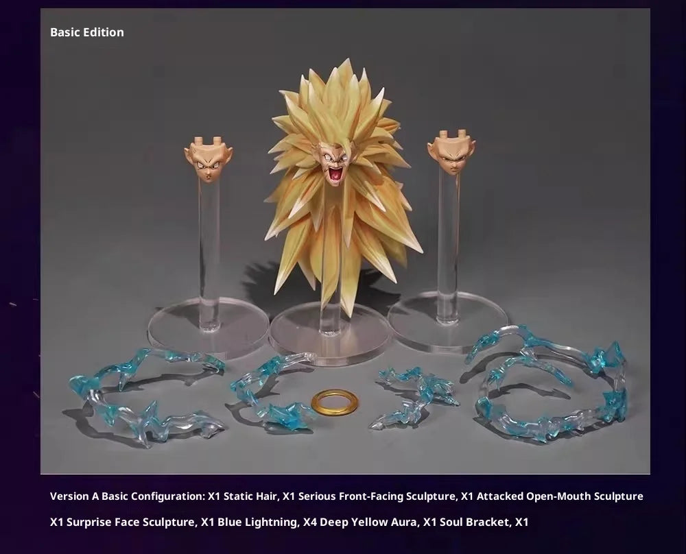 New Ssw Studio Dragon Ball Shf Figure Ssj 3 Super Saiyan Son Goku Head Sculpture Special Effect Figure Collection Model Toys