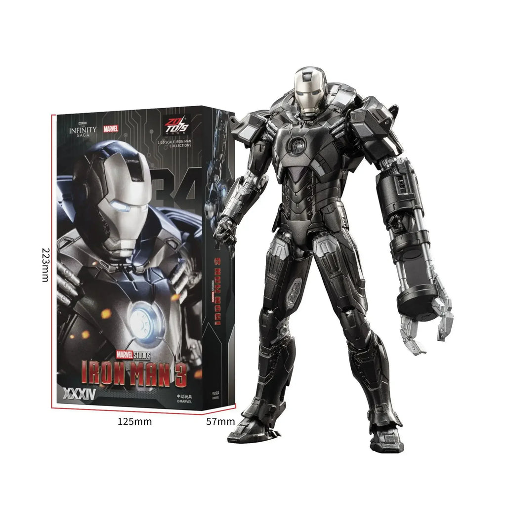In Stock MZD Toys Iron Man Mark31 Mark32 Mark34 1/10 Movable Action Figure Marvel Collectible Statue Toy For Marvel Fans Boys