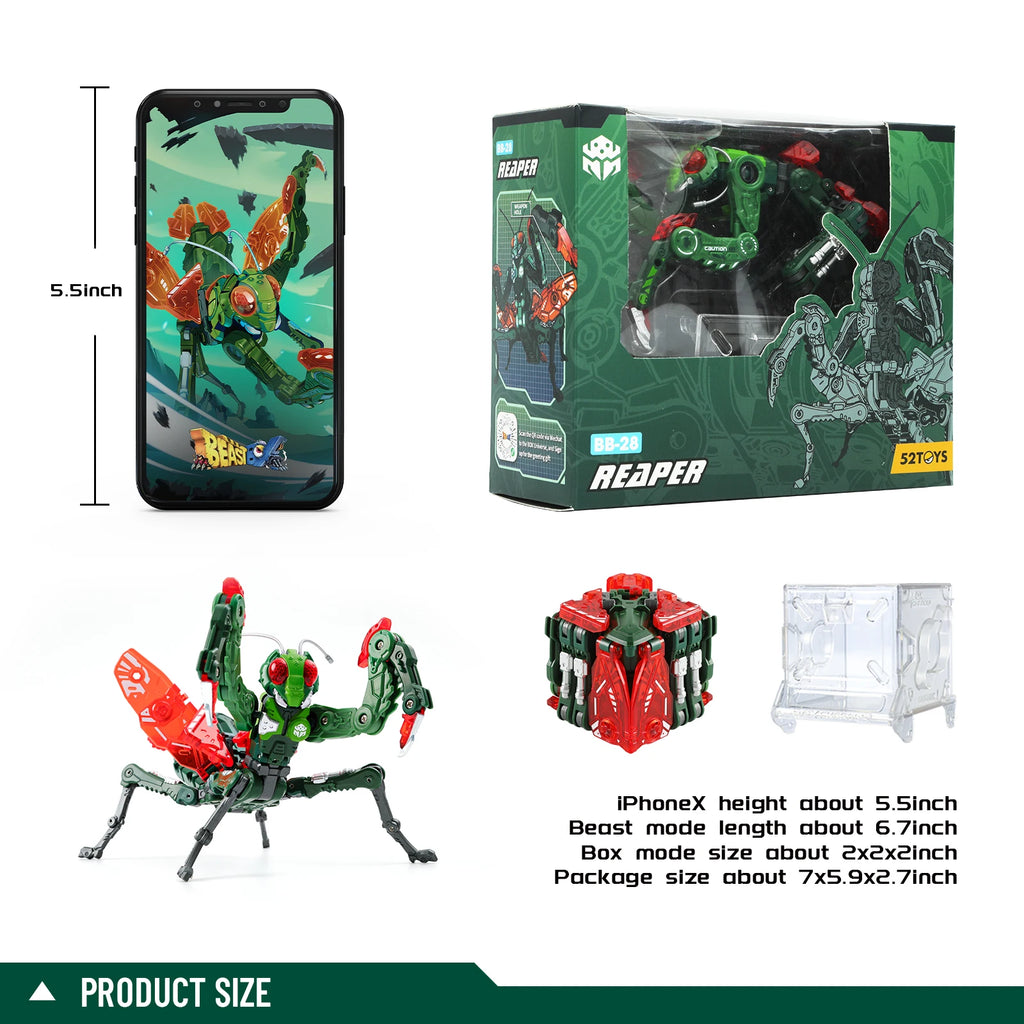 52TOYS BeastBox Reaper Deformation Toys Action Figures, Mantis Converting Toys Deformable Original Collectible Gift