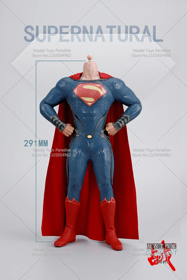 1/6 Soldier Super Man Red Blue Hero Combats Suit Muscles Joints Body With Hand Shape Fit 12inch Action Figure Head