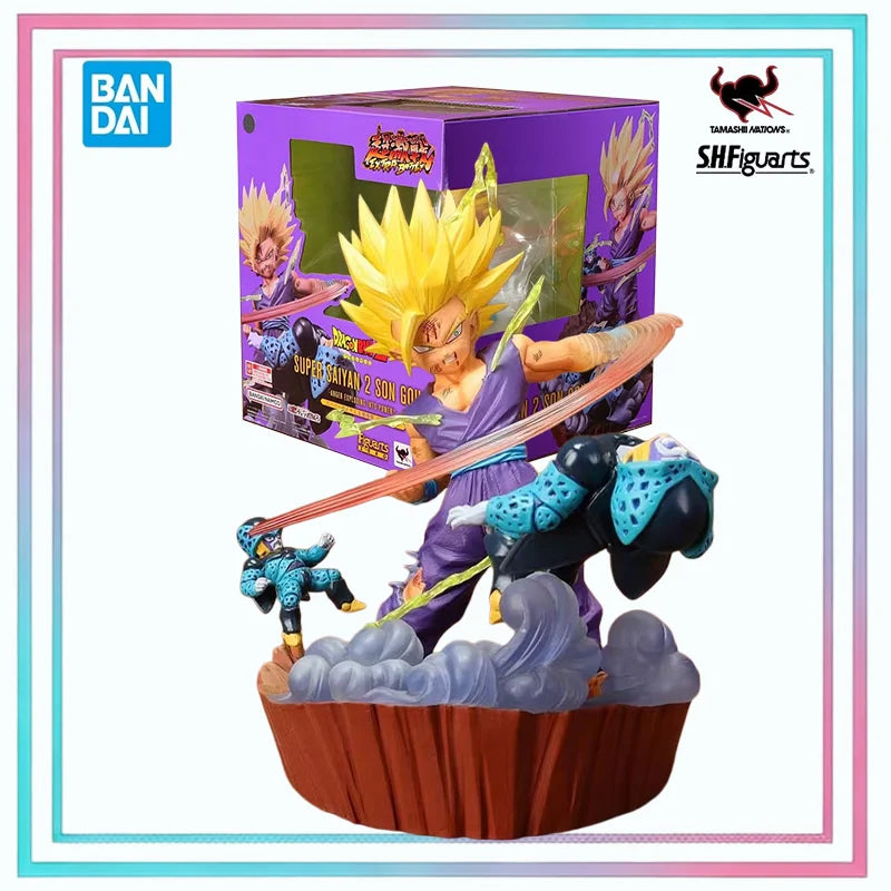 Bandai Original Figuarts Zero Dragon Ball Z Cell Arc Super Saiyan 2 Gohan Anime Action Figure Model Toy Gift