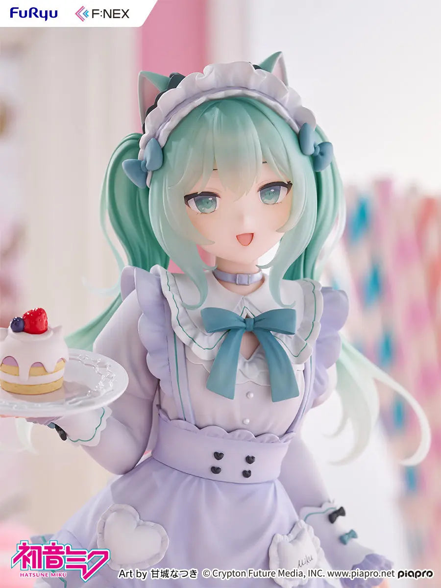 FuRyu F:NEX Nachoneko 1/7 Hatsune Miku X Nachoneko Cat Ear Maid Dress PVC 25CM Anime Action Figures Model Collection Toy