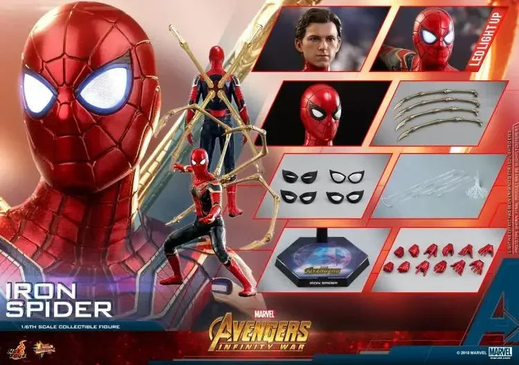 Stock Hot Toys HT 1/6 MMS542 MMS482 Hero Expedition Red and Black Spider Man Upgrade Suit Avengers Infinity War Iron Spider Man