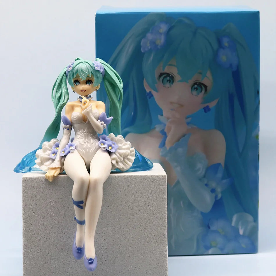 Hatsune Miku Desktop Cute Action Figure 11cm Neko T-Shirt Ver. Anime Figurine Kawaii Girl Model Toy Gift