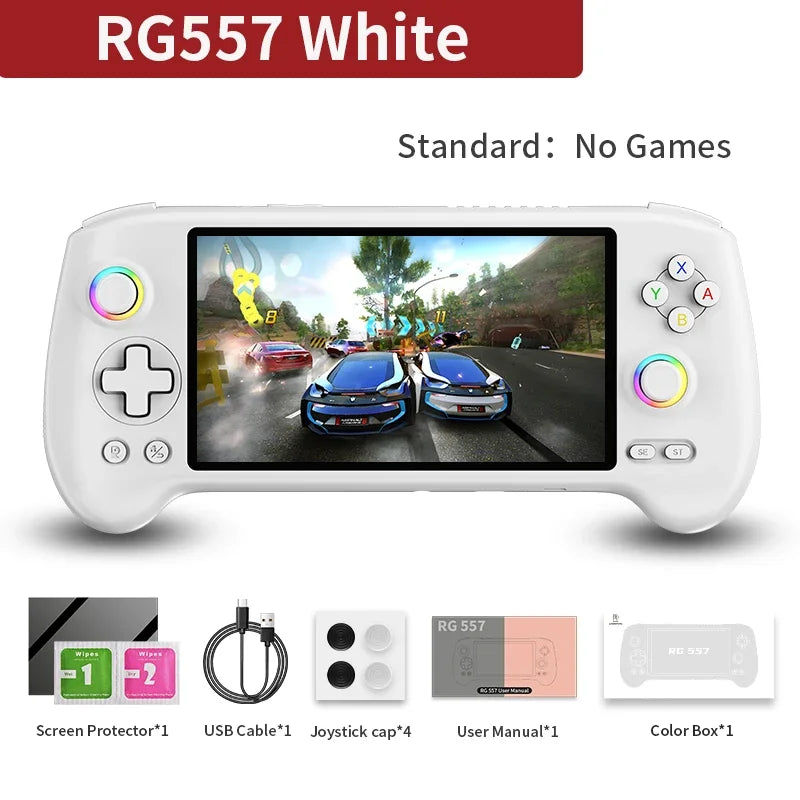 ANBERNIC RG557 Retro Handheld Game Video Player Console Android14 Outdoor special 5.48 inch AMOLED Screen 512G PS2 Games RG 557