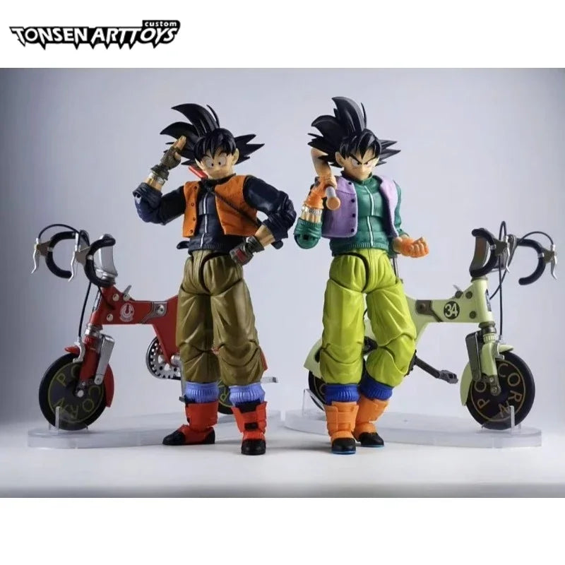 Tonsenarttoys Dragon Ball Son Goku  Ride Bike 01A 01B  Dragon Ball SHF Gogeta Anime Action Figures Model Collection Toys