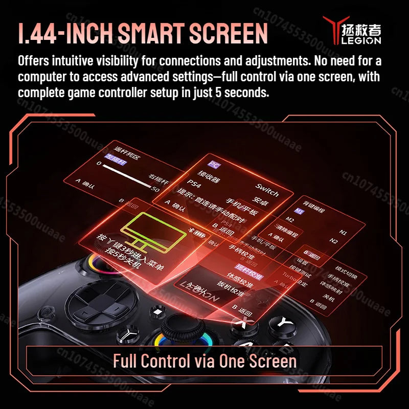 Lenovo LEGION Y7 1.44" Smart Screen Wireless Controller 3 Modes Mechanical ABXY Gamepad for PS4 Switch/2/OLED IOS Android PC TV