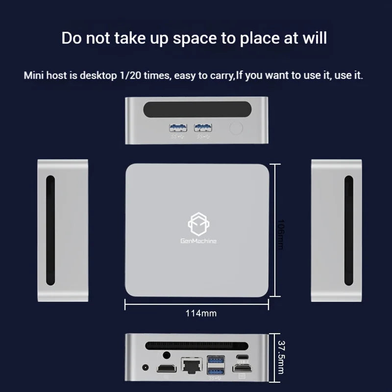 2025 GenMachine New Mini PC 5700U Windows 11 Ryzen Support Windows 11 DDR4 3200MHz AMD WiFi6 Max 64GB Diy Gaming Computer