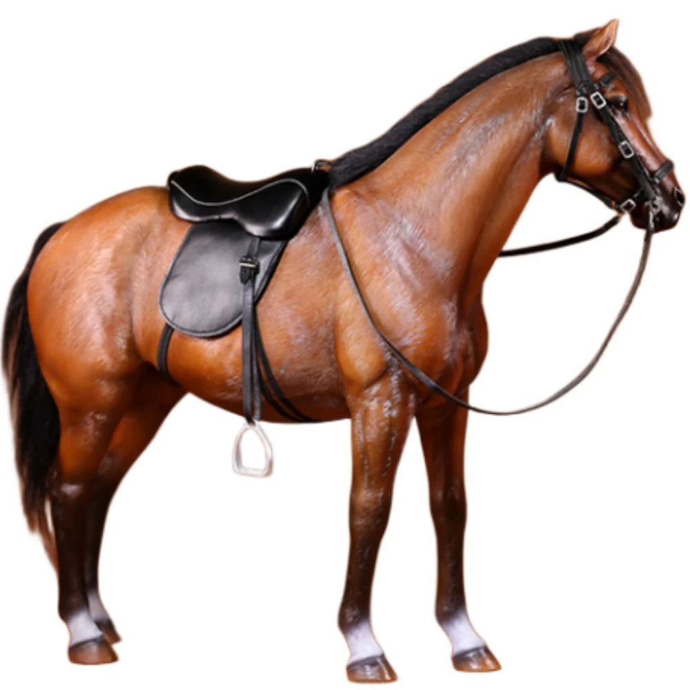 HiPlay MRZ Horse Warmblood Horse Expertly Hand-Painted Lifelike Safe Resin 1:6 Animal Figurine