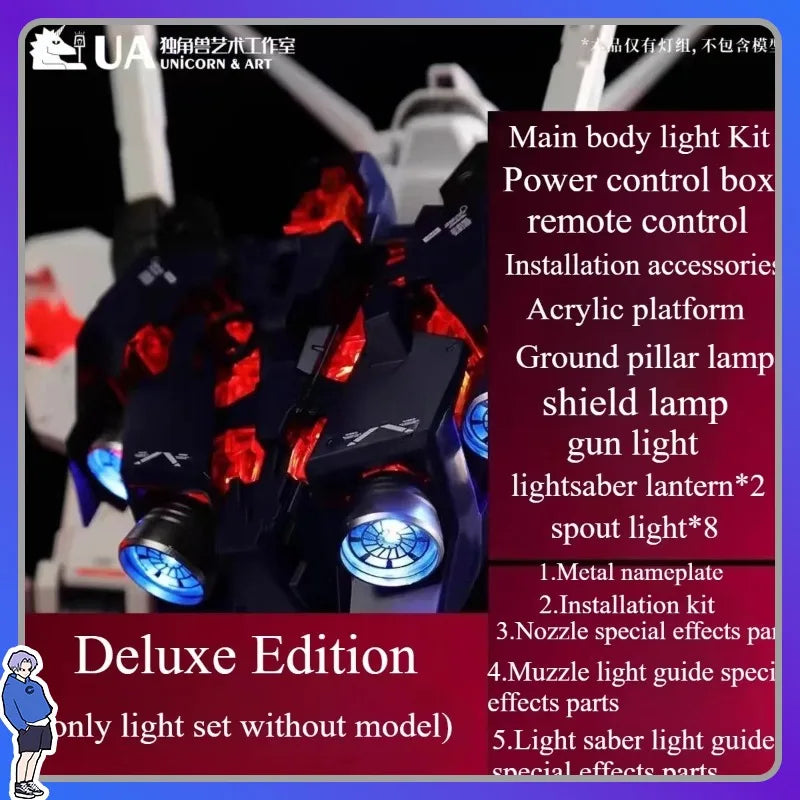 In Stock MEGA Unicorn Lamp Set UA Produced Ground Surface Strongest Applicable To Bandai Big Class 1/48 Model Cool Light Set Toy