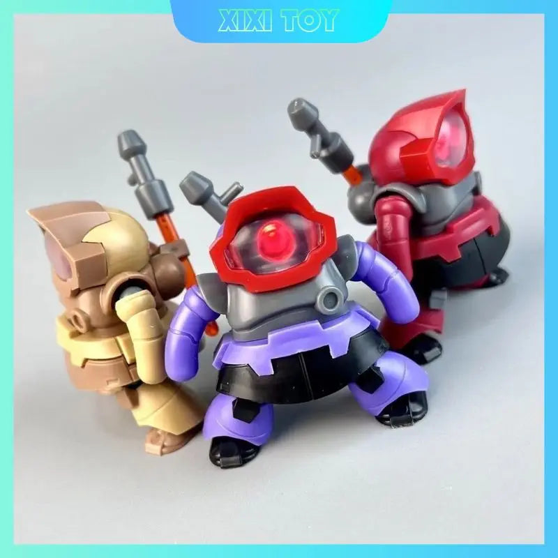 CHAOXING Model Q Version Dom MS-09 3PCS Set Anime Assembly Model Kit Plastic Model Collection Action Figures Decoration Toys
