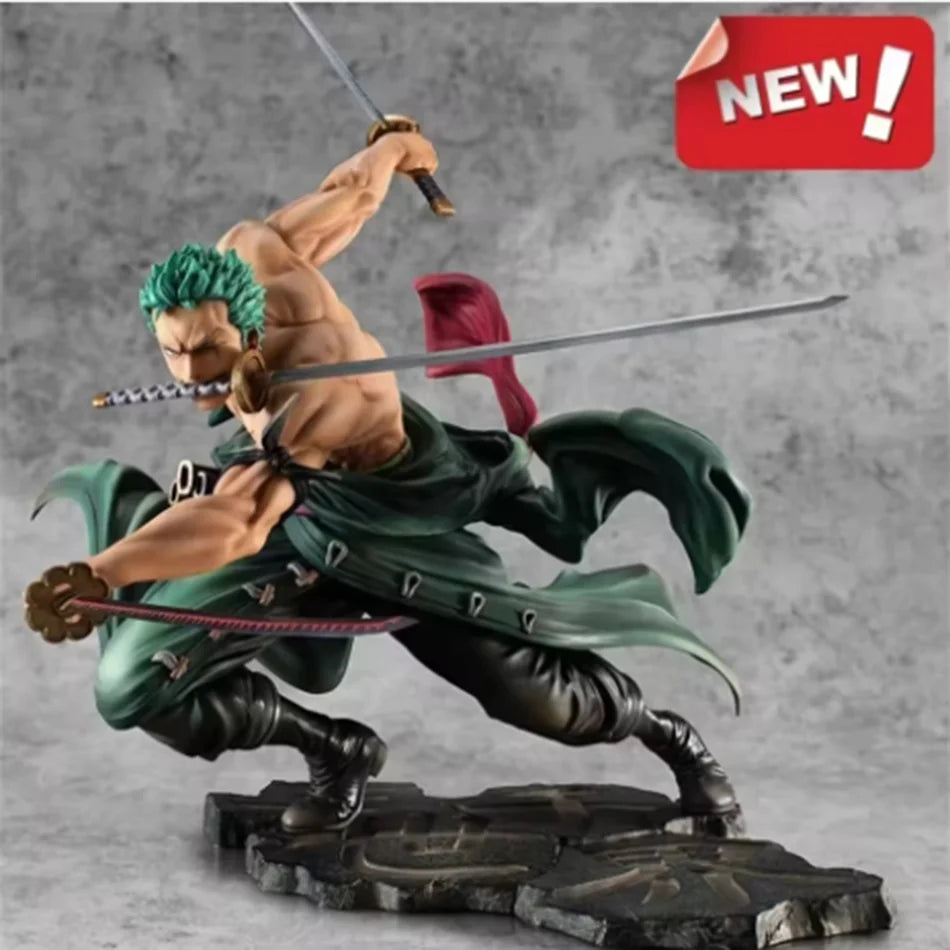 Hot One Piece 21cm Anime Figure GK Roronoa Zoro Three-blade Sa-maximum Manga Anime Statue Action Figure Collection Model Kid Toy