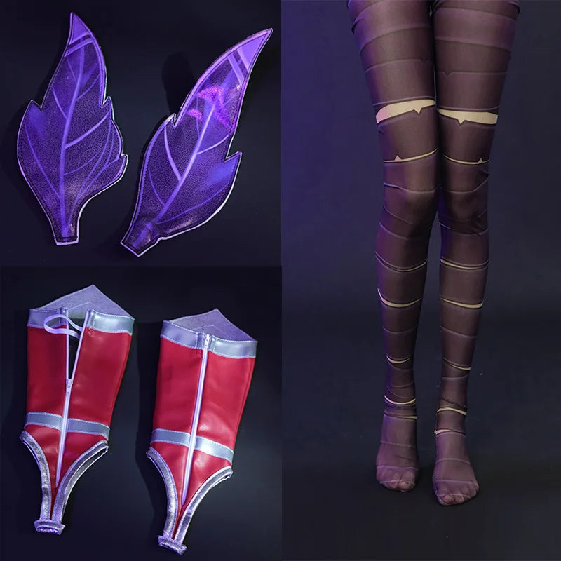 ROLECOS LOL The Rebel Xayah Cosplay Costume Game LOL Xayah New Champion Outfit Halloween Women Suit with Cloak