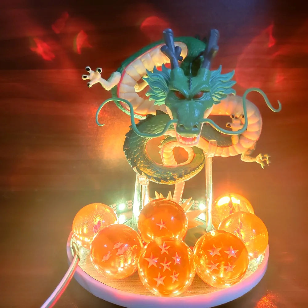 Anime Dragon Ball Z Action Figure Toys GK Shenlong Super Saiyan Figurine LED Light Scene Assembly PVC Model Collection Doll