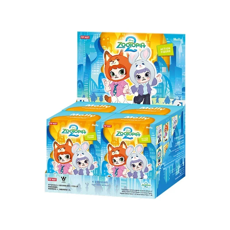 POP MART MOLLY ZOOTOPIA 2 Series 1/12 Blind Box Toys Kawaii Anime Action Figure Surprise Mystery Box Dolls Gift
