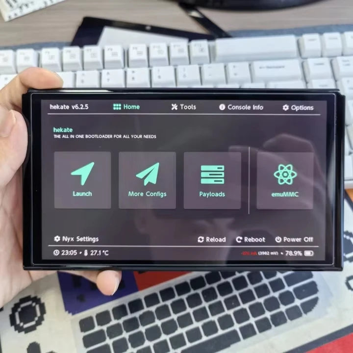 spot！Picofly Modified NS OLED Console Pre-installed Atmosphere Hekate emuMMC / Modified OLED Tablet Console 7 Inch OLED Screen
