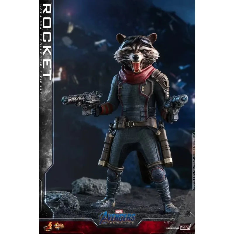 Original Hot Toys MARVEL AVENGERS ENDGAME 4 ROCKET Raccoon Anime Figure Toys Model Collection