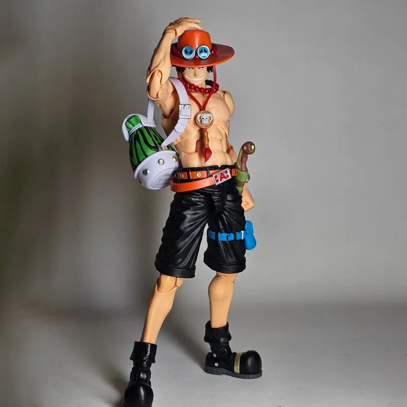18CM Portgas D Ace Аниме One Piece PVC KO Съчленена екшън фигурка Декорация за настолни компютри Модел Комплект Момче Модерни играчки Подаръци