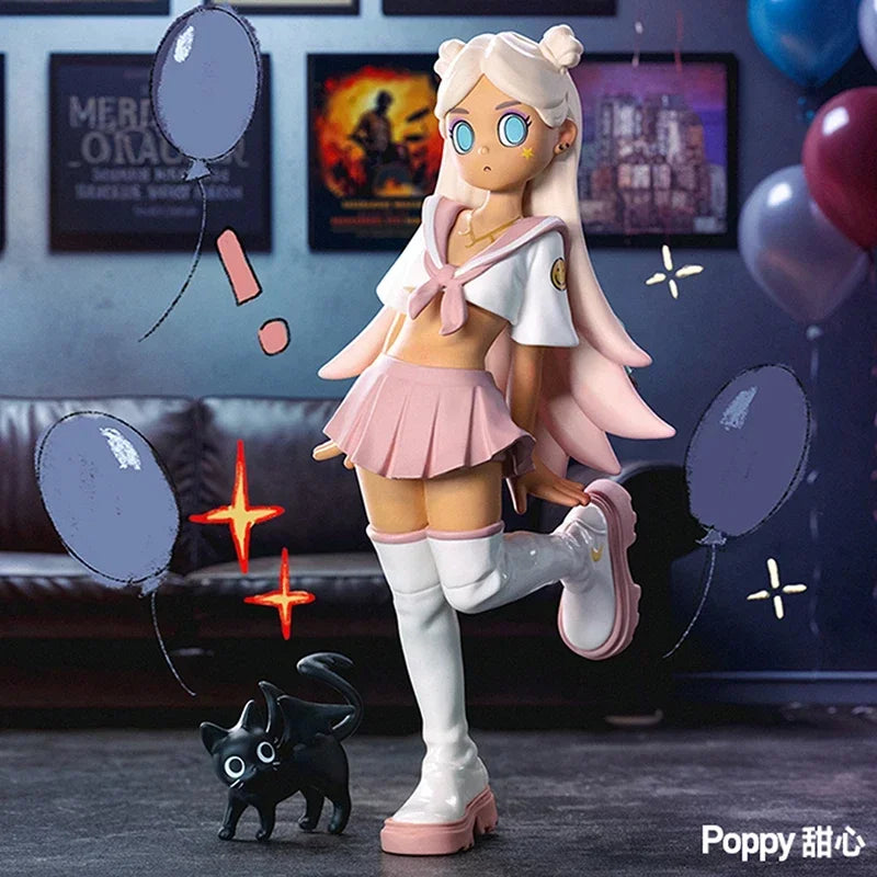 POP MART Peach Riot Rise Up Series Blind Box Toys Kawaii Anime Action Figure Surprise Desktop Ornaments Collection Dolls Gift