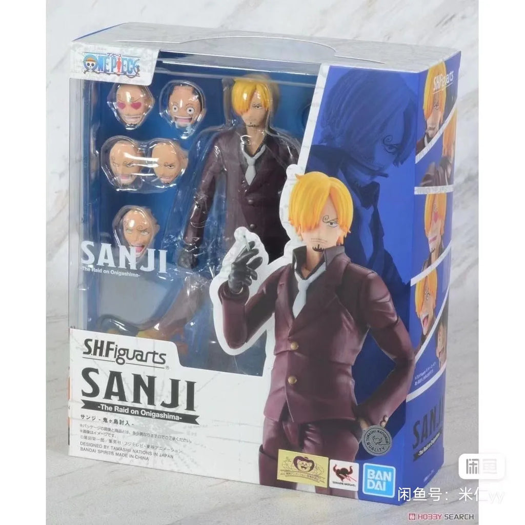 100%Original Bandai in Stock One Piece S.H.Figuarts SHF Sanji / Luffy / Zoro / Yamato The Raid on Onigashima Anime Figures Model