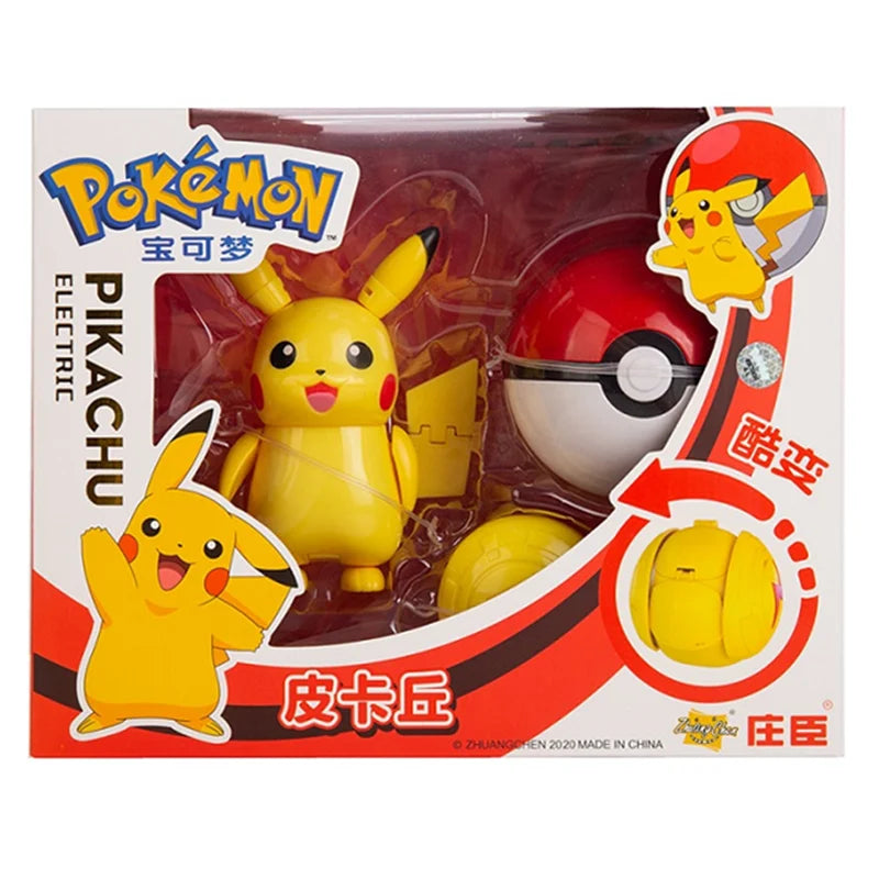 18 Styles Pokemon Anime Deformation Figures Pikachu Eevee Mewtwo Greninja  Pokeball Figure Pet Action Model Toys Childrens Gifts
