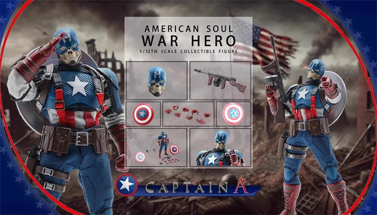 Original Joy Man Toys War Hero Actionfigur Captain American Soul im Maßstab 1/12 Sammlerstück JMToys JM003 Kinderspielzeug Geburtstagsgeschenk