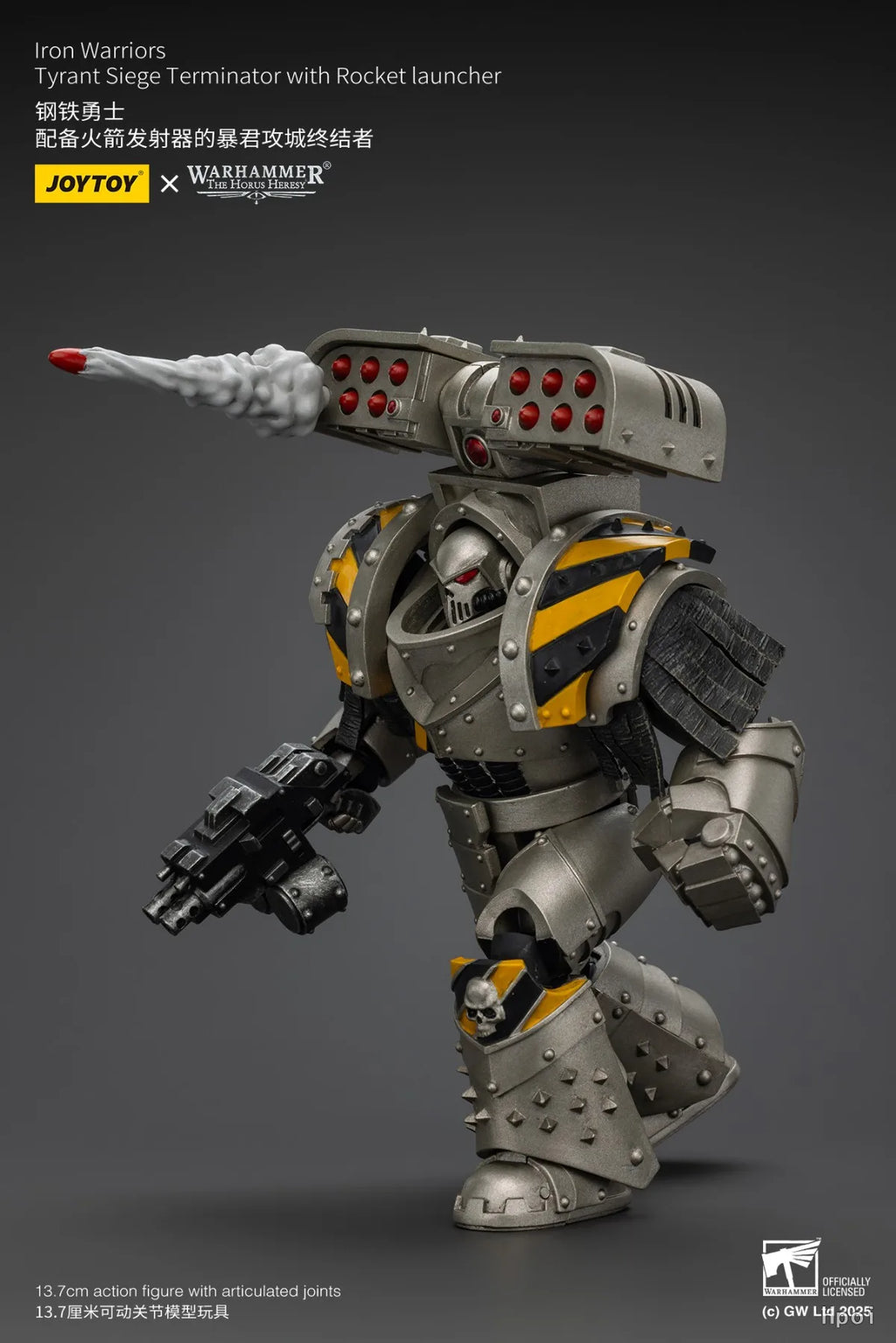 【UA】JOYTOY  Warhammer 40K  Scale 1/18 Action Figures Iron Warriors Tyrant Siege Terminator with Rocket Launcher Models Toys