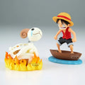 Original Bandai Banpresto One Piece World Collectable Figure Wcf Monkey D Luffy Going Merry Figure Collectible Model Toys