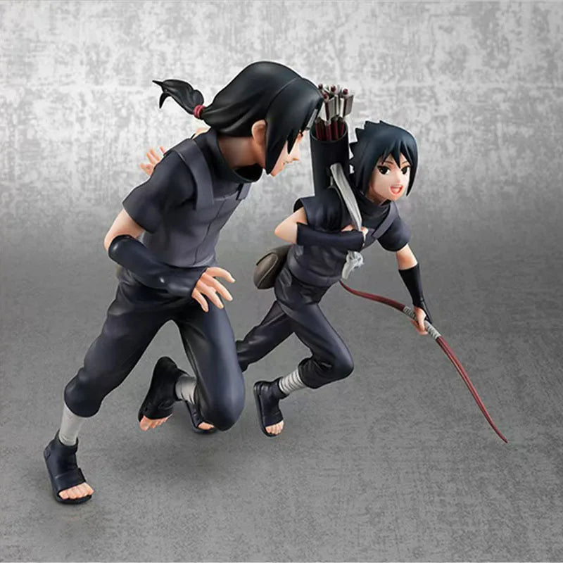 18cm Naruto Shippuden Anime Figurine Itachi Uchiha Sasuke Cartoon Action Figures Statue Model Ornament Toys Gift
