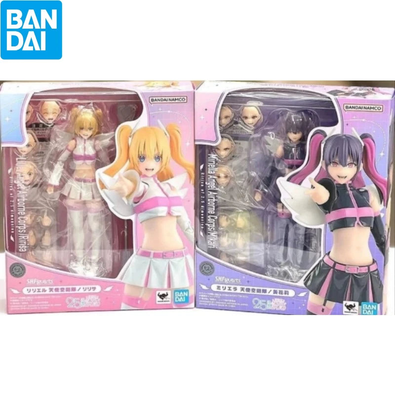 Original Bandai S.H.Figuarts Liliel Angel Airborne Corps/Ririsa Mikari Figure Finished Model kit  Anime Action Toy Gift In shock
