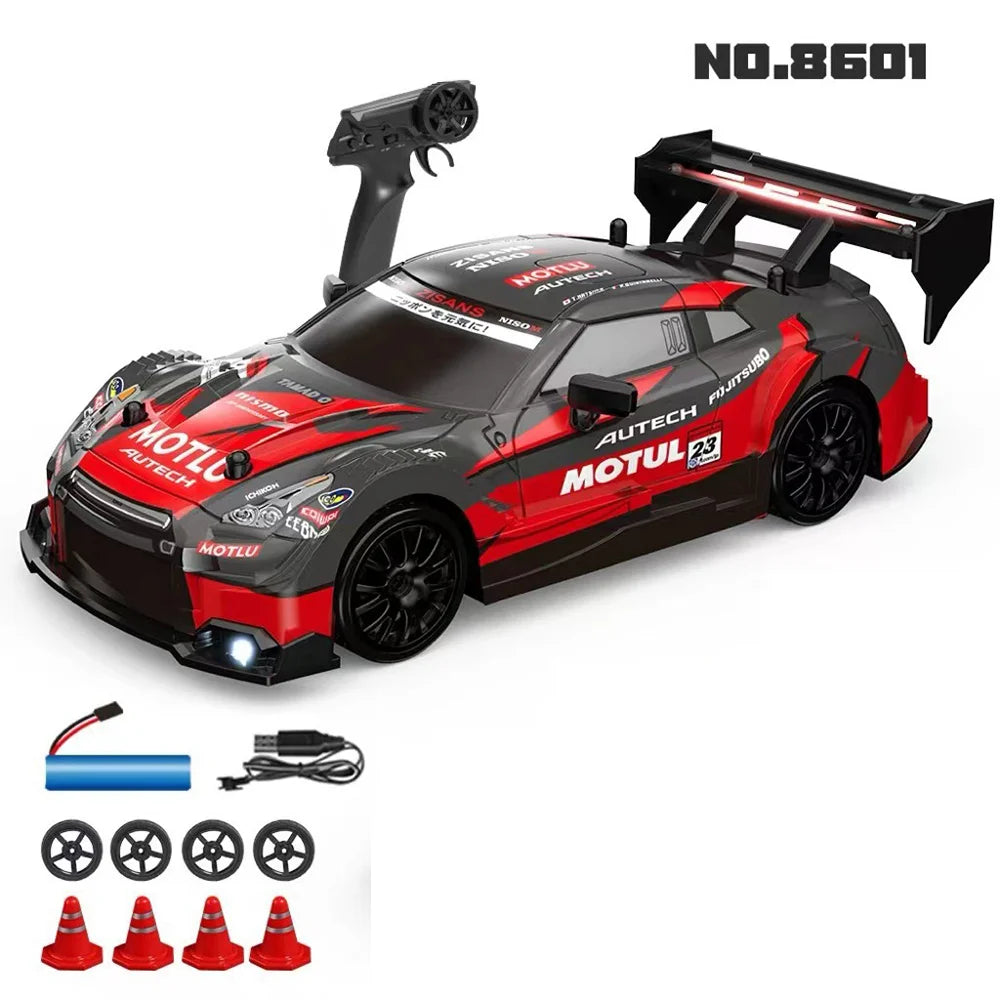4WD High Speed ​​RC Drift Mustang 1:24 - Ferngesteuertes RC-Rennauto | Austauschbare Reifen | Rennsport-Geschenkspielzeug für Jungen