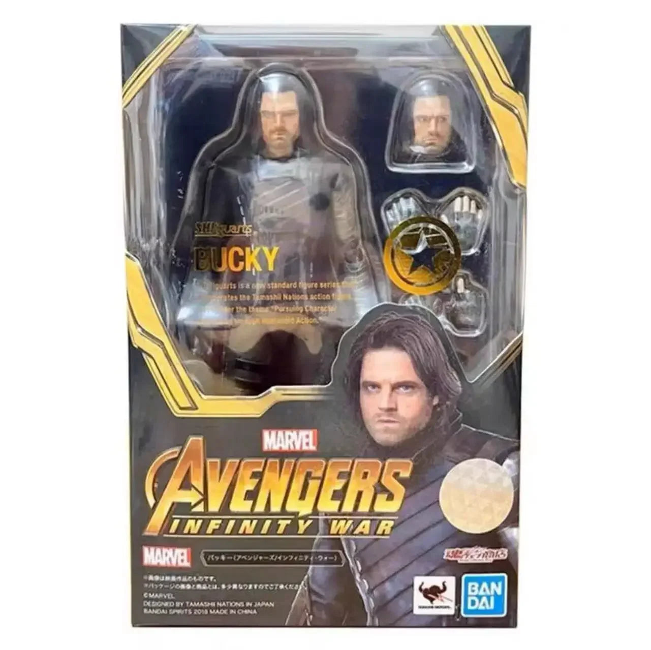 Bandai SHF Kaiyodo Winter Soldier Bucky Barnes Captain America Anime Action Figure Bucky Avengers 3 Infinity War Figures Toys