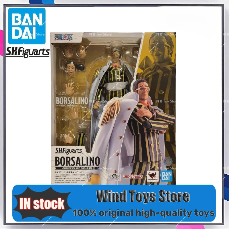 100% Original Bandai ONE PIECE S.H.Figuarts SHF Borsalino Future Island Egghead Action Figure Anime Gift Collector's Model Toy