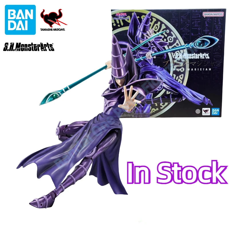 In Stock Original Bandai S.H.MonsterArts SHM Yu-Gi-Oh Dark Magician Anime Action Figure Model Toys