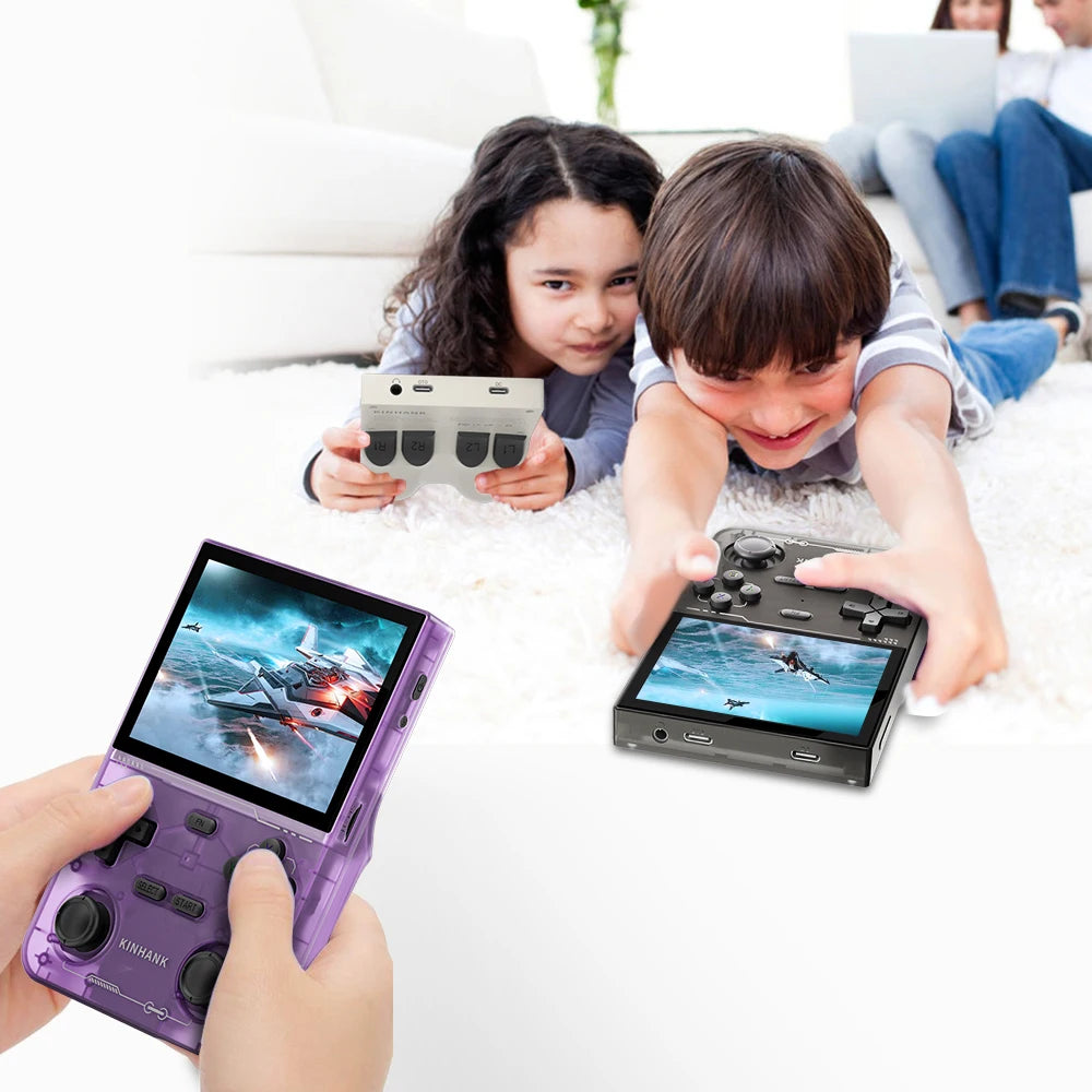 KINHANK K36 Retro-Handheld-Videospielkonsole, 500nit, 3,5-Zoll-IPS-Bildschirm, 16000 Spiele-Emulator für PS1/PSP/DC/N64/SS
