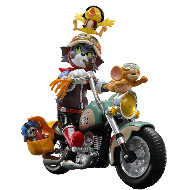 52TOYS 1/12 Classic Short Animated Series TOM JERRY Cat Mouse Retro Motorcycle 6in 18CM Full Set Figures Model