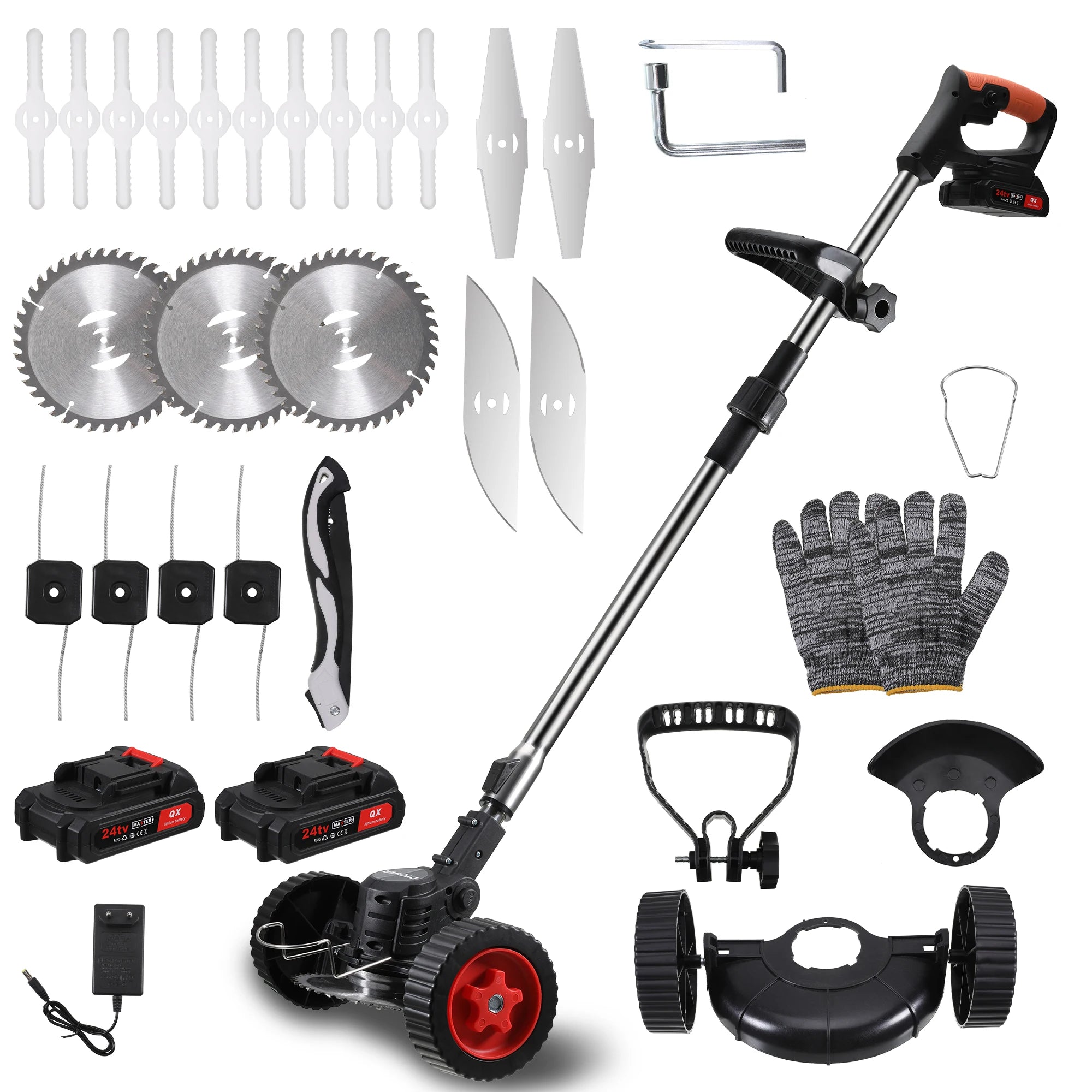 Electric Lawn Mower Cordless Grass Trimmer 21V 1300mAh Rechargeable Battery Fast Charger Power Electric Lawn Mower Garden Tools