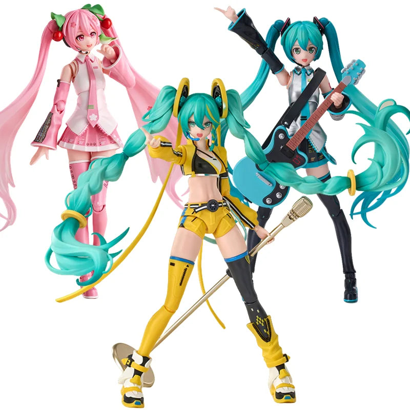 Original Blokees Hatsune Miku Miracle Cherry Blossom Future Lothing Anime Figure Assembled Model Movable Doll Toys Birthday Gift