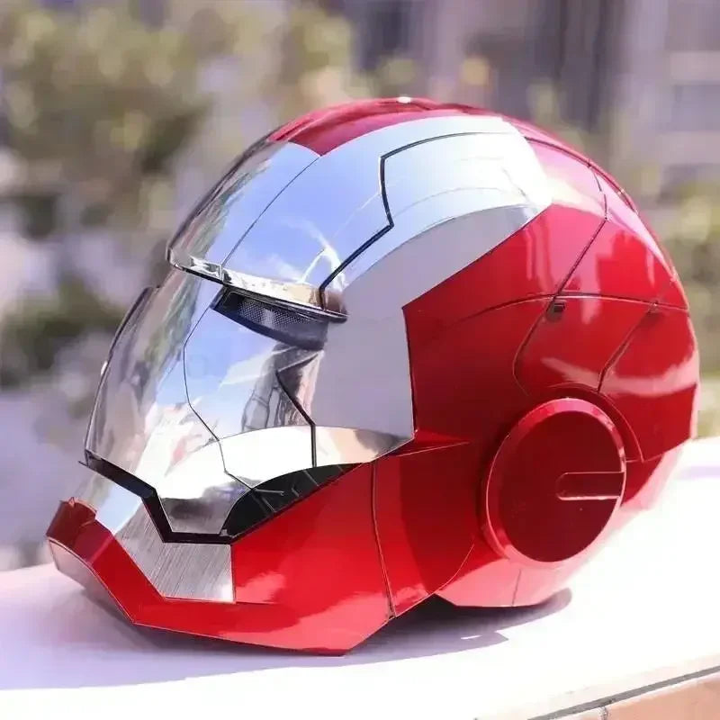 Iron Man 1:1 Helmet Mk5 Mk50 Avengers War Machine Cosplay Electric Open Close English Voice Remote Control Toys Christmas Gifts