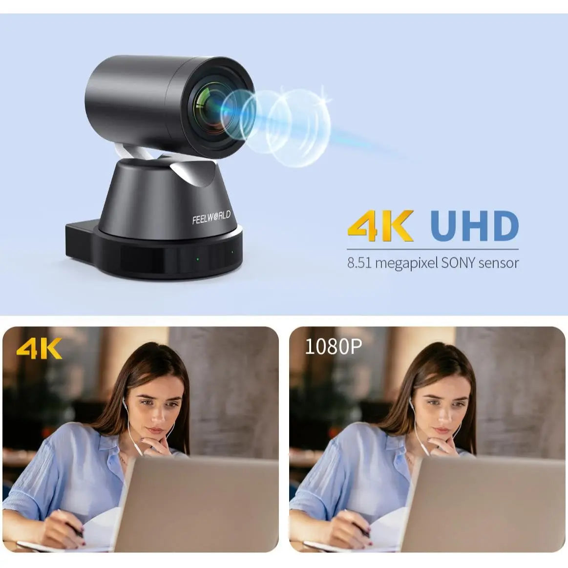 FEELWORLD 4K12X 4K PTZ-Kamera 12-fach optischer Zoom AI-Tracking HDMI USB IP-Fernbedienung