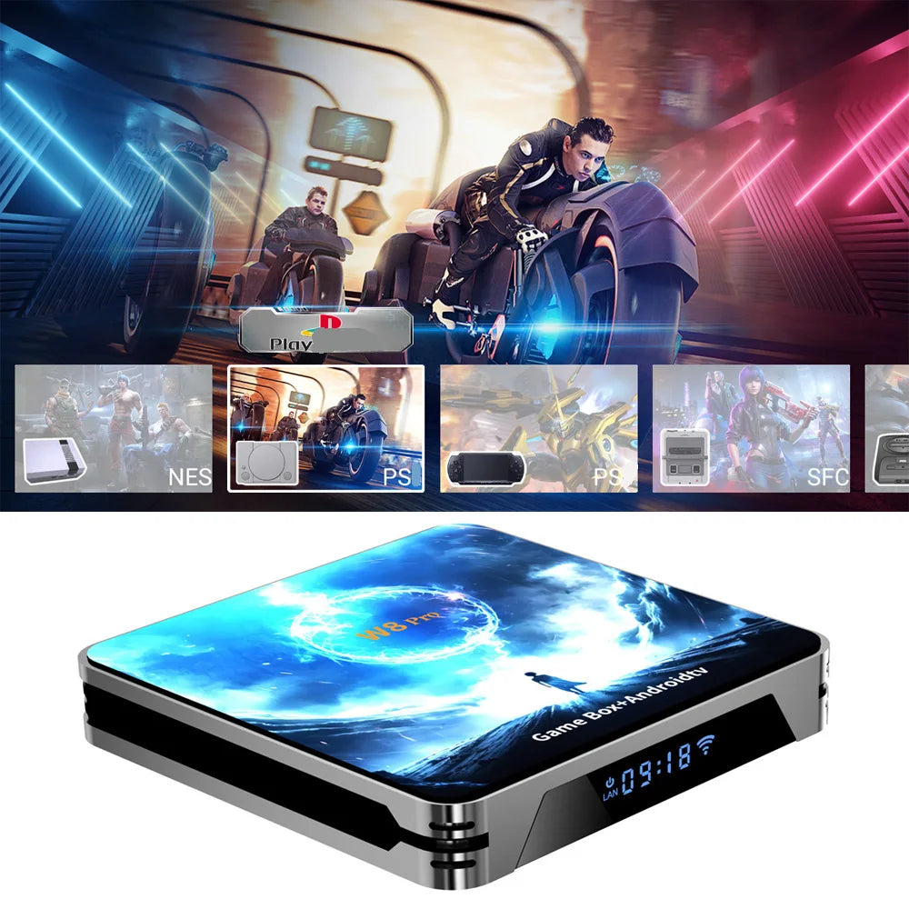 W8 Pro Game Console HD 6K 4K Game Box 4G 5G WiFi Built in 30000 Games Wireless Controller Retro Handheld Game Console For N64