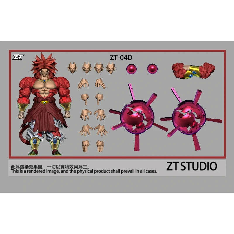 New Zt Studio Dragon Ball Z Broly Figure Super Saiyan 4 Ssj4 Broly Anime Action Figurine Model Collectible Collections Toys Gift