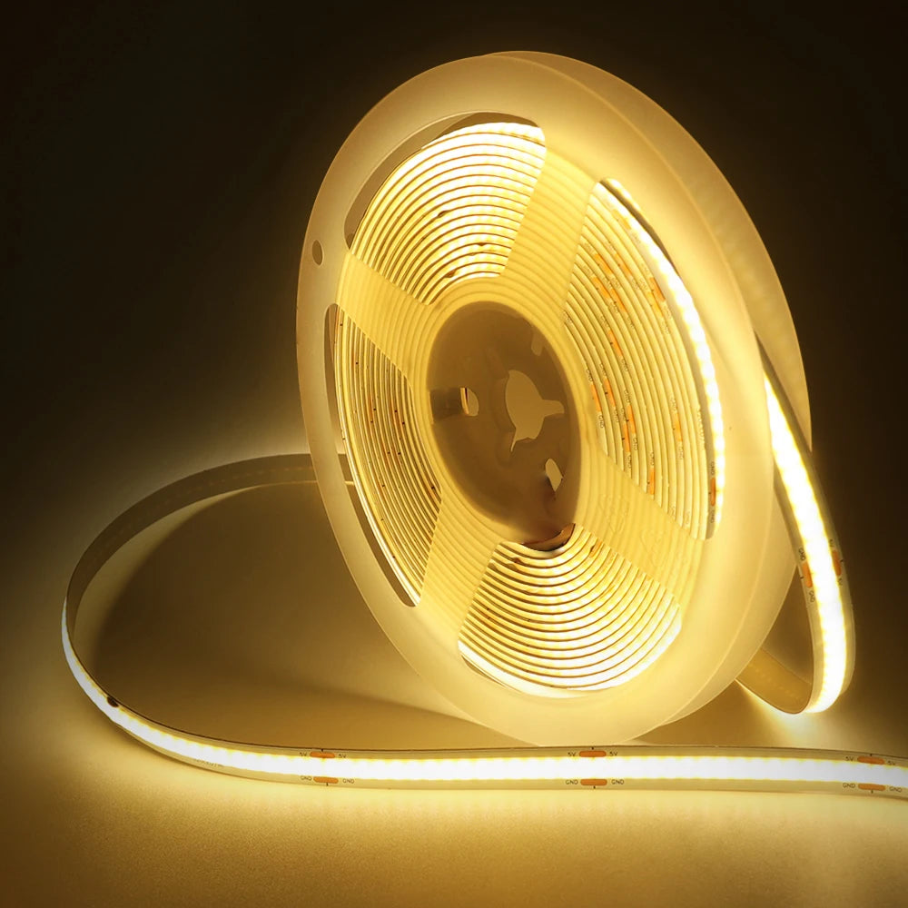 8MM COB Led Strip 5V with Motion Sensor Battery Powered 320LEDs/M USB Induction Night Light Warm White Red Ice Blue Green Yellow