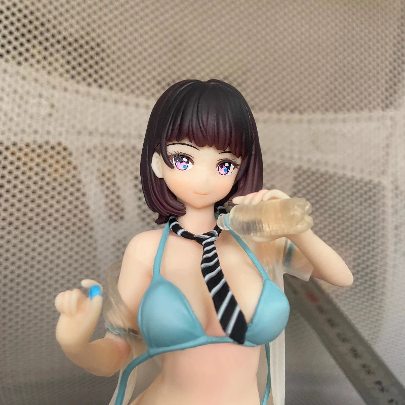 22cm Anime Gk Figure Classmate Who Won'T Let Me Drink Swimsuit Bikini Girl Figurine Desk Decor Car Ornament Gift For Anime Fans