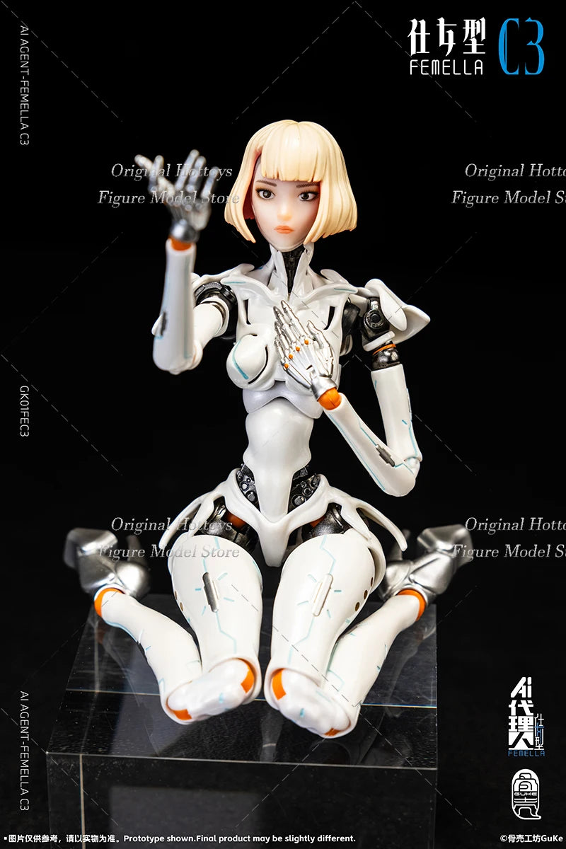 Guke Studio GK01FEC3 1/12 Scale Female Soldier AI Agent Skeleton C3 Full Set 6-inches Action Figure Model Doll Collection