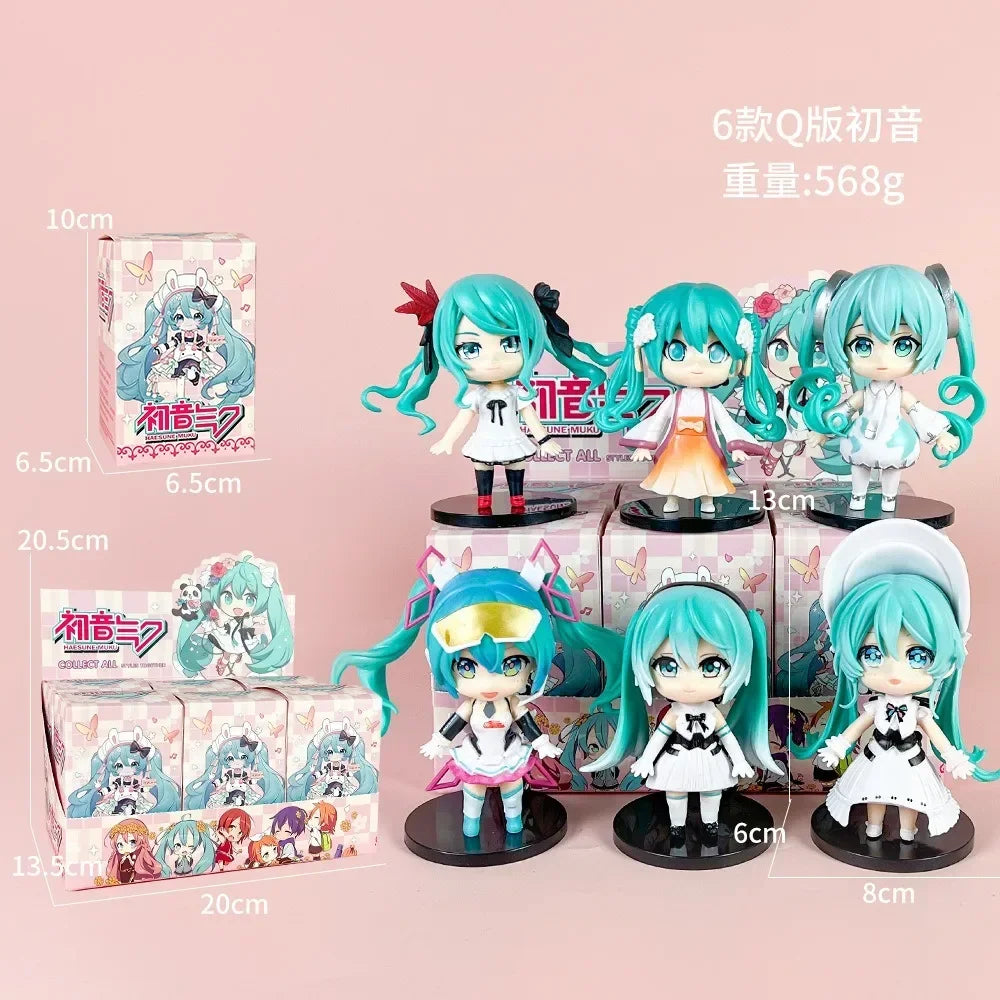 Caja ciega Hatsune Miku Qu Yunshang serie Linda figura de Anime muñeca elemento cuadrático Pvc modelo Figuri