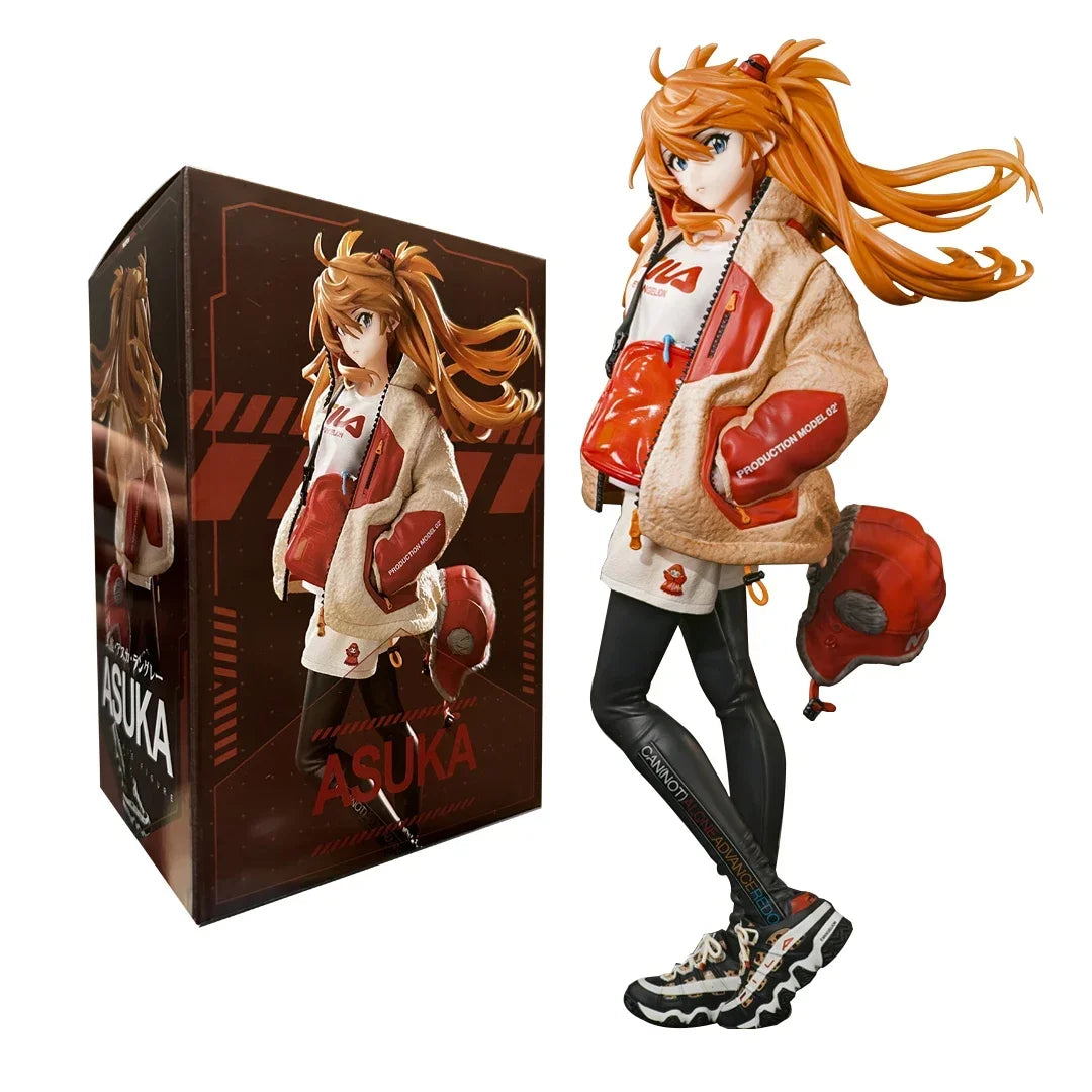 23CM Evangelion  Anime Figure Asuka Langley Soryu Tide Brand Costume Dress Up Model Toy Gift Collection Figure Desktop Ornament