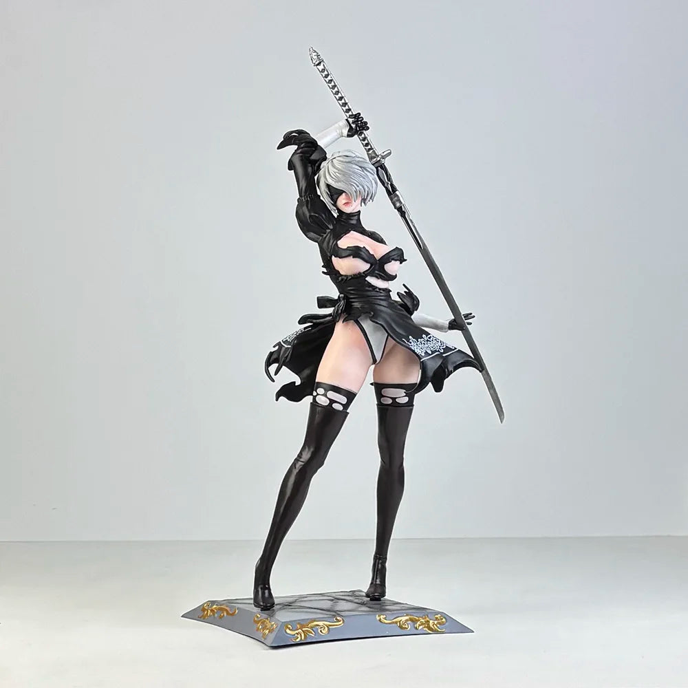 32 cm NieR: Automata Pod YoRHa Nr. 2 Typ B 2B zwei Köpfe PVC-Actionfigur Anime-Figur Modell Spielzeugsammlung Puppengeschenk