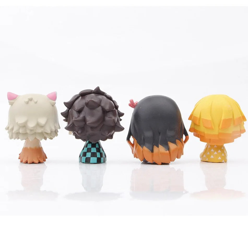4pcs/set Demon Slayer Action Figure Kimetsu No Yaiba Kamado Tanjirou Nezuko Agatsuma Zenitsu Action Figure Anime Model Toys Gift